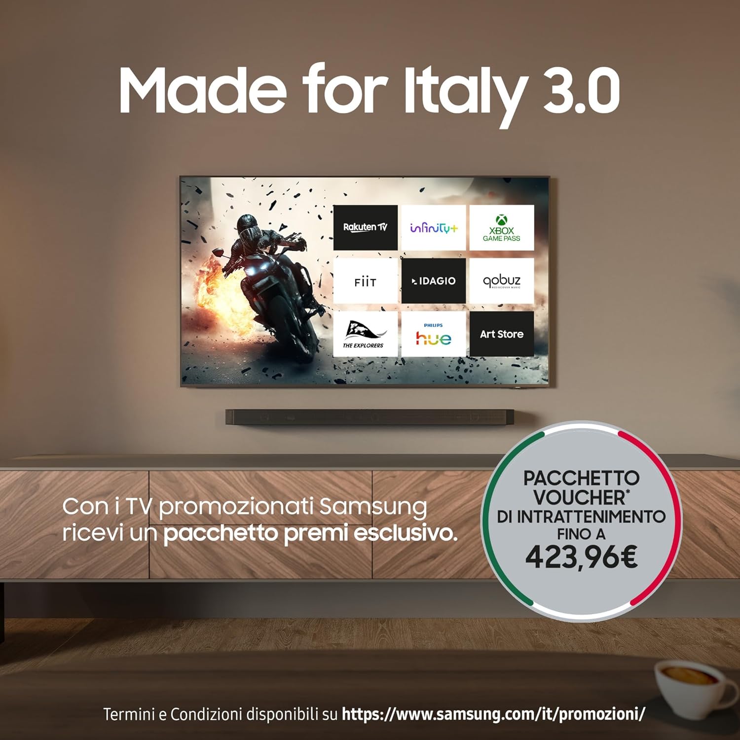 Smart TV 65'' QE65QN83FAUXZT Neo QLED 4K Mini LED, NQ4 AI Gen2 Processor, 4K AI Upscaling, AI Customization Mode, Dolby Atmos & OTS Lite, Simple Chamfer Design, 2025